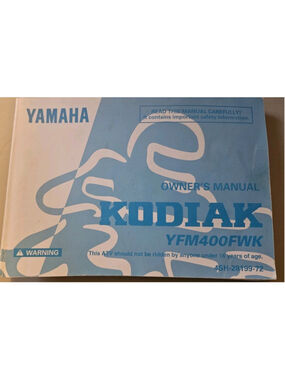 OEM Genuine Yamaha Owner's Manual 1998 Kodiak YFM400FWK 4WD English/French